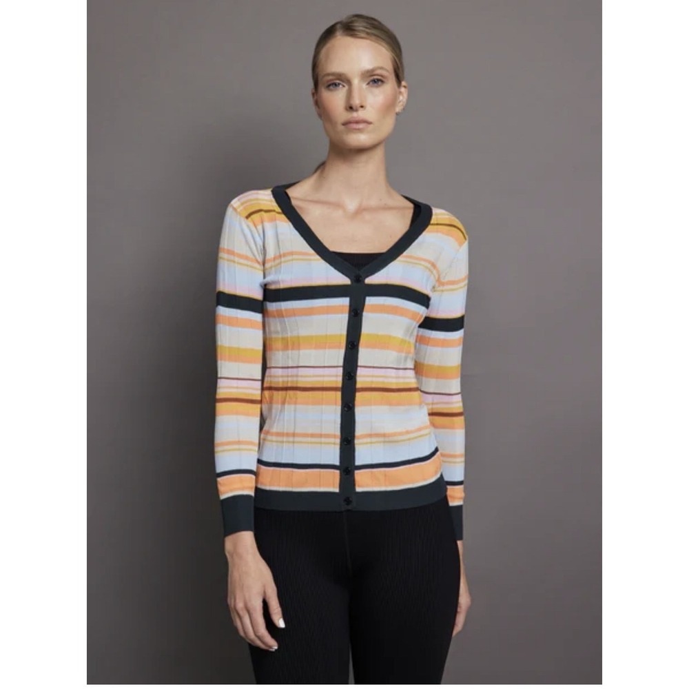 Carbon‎ 38 The Travel Sweater S Striped Cardigan NWT Athleisure Minimalist Chic